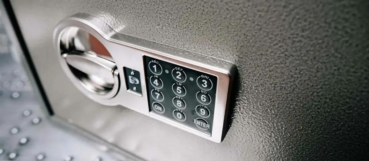 Fireproof home safe with pound notes inside